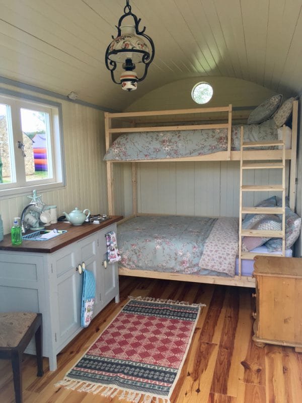 inside shepherds hut